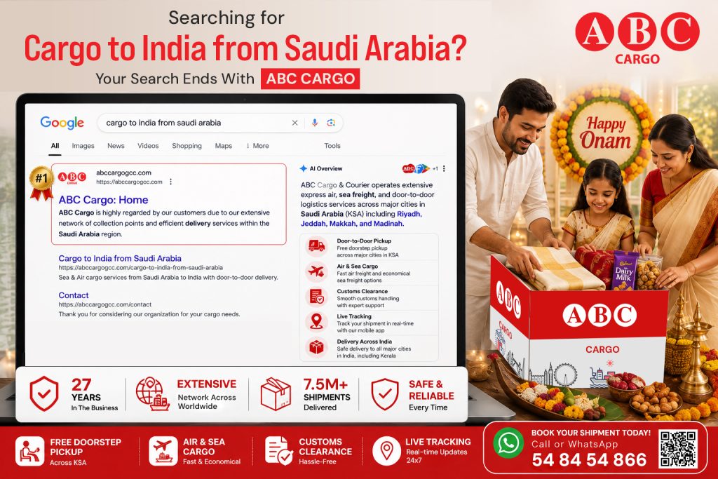 Cargo to india from saudi arabia (KSA)